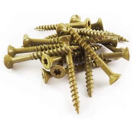 Woodpro Wood Screw, #9, 1-1/2 in, Gold Steel Flat Head Torx Drive, 1 PK AP9X112-1